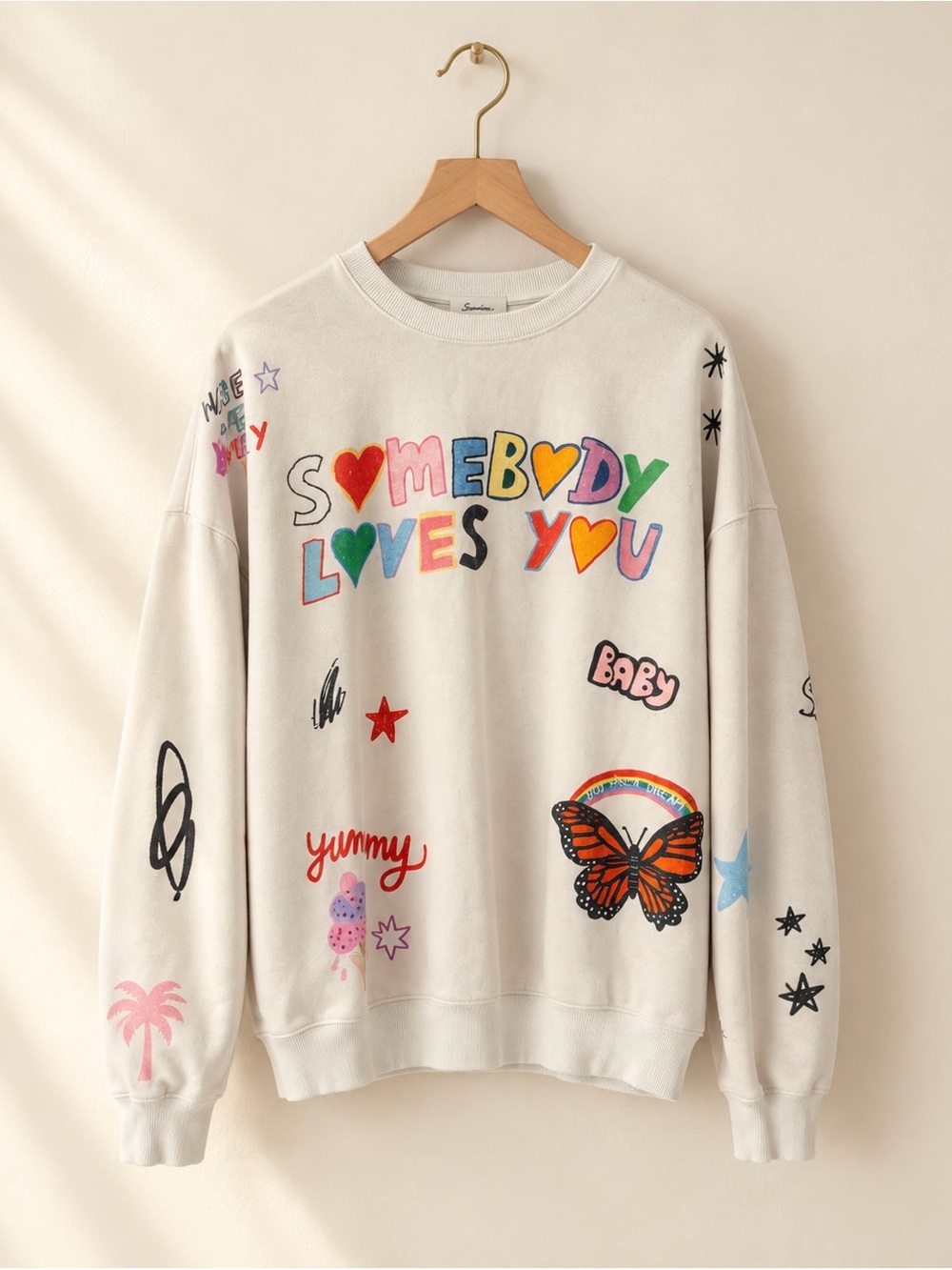 Mayfair x I Scream Colour Somebody Loves You Graphic Sweatshirt- One Size
